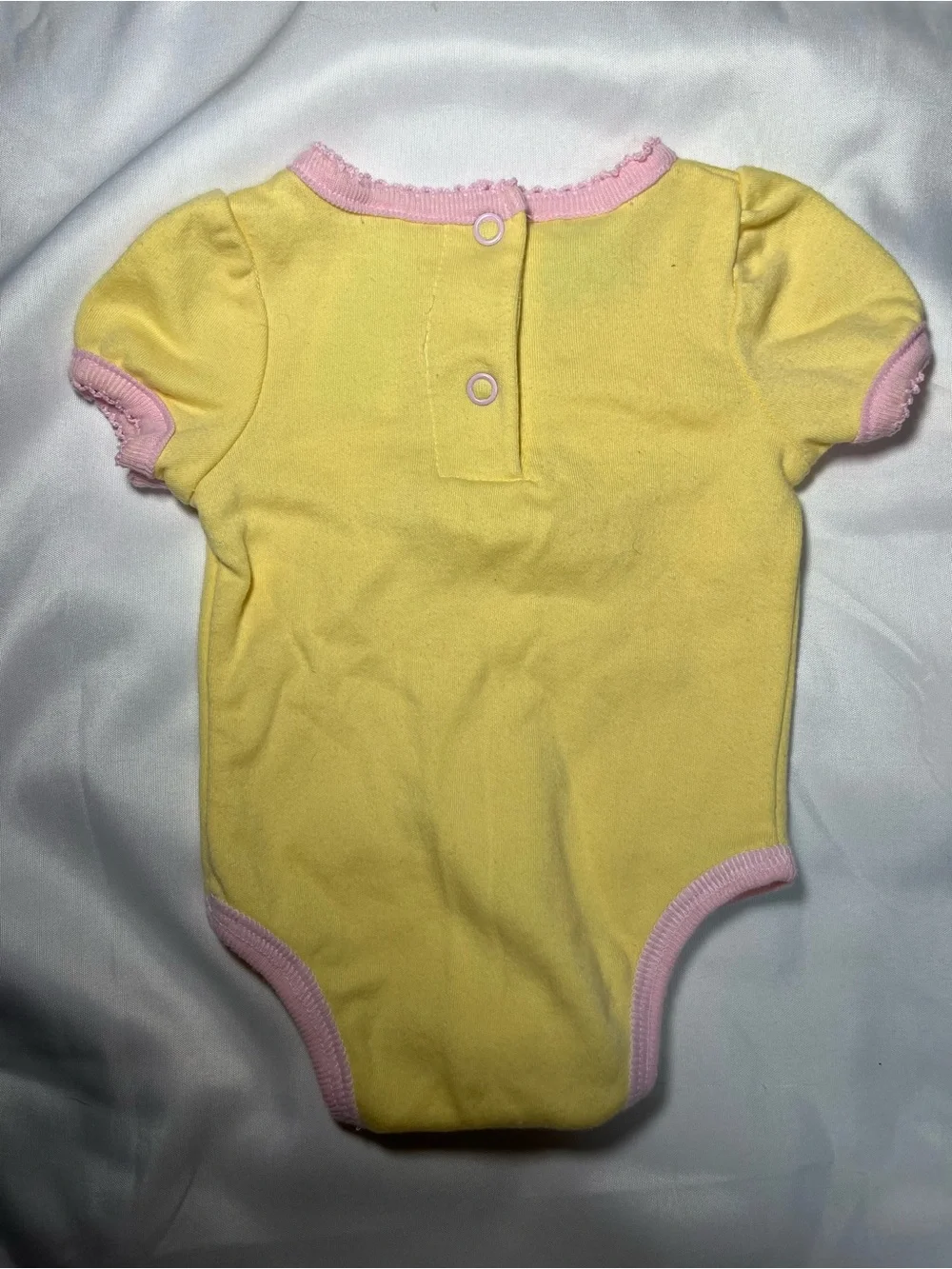 Vintage Baby Snoopy Woodstock Pink Yellow Preemie Bodysuit Rare Infant Outfit